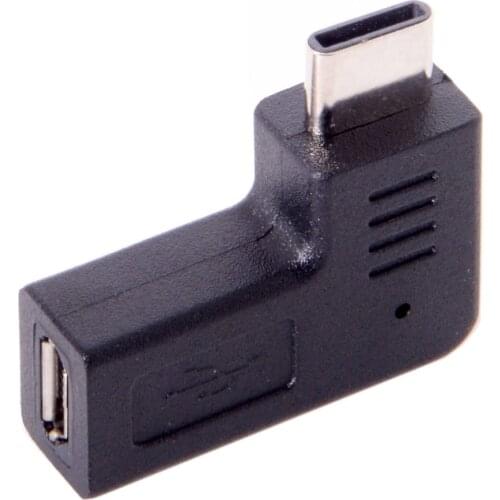 USB-C Type-C Male to Micro USB 2.0 5 Pin Female Data Adapter 90 Degree Angle Type