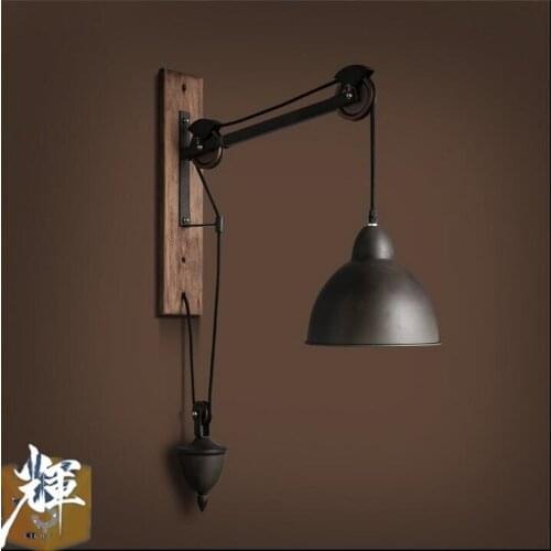 American vintage Iron loft industrial wall lamp indoor lighting bedside lamps wall lights for home 110V/220V E27 Edison Bulb