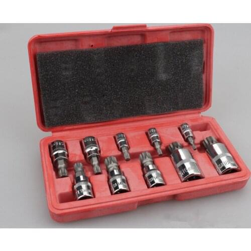 Free shipping 10pcs/set 12 teeth gear wheel sleeve tool set CR-V steel machine repair wrench socket