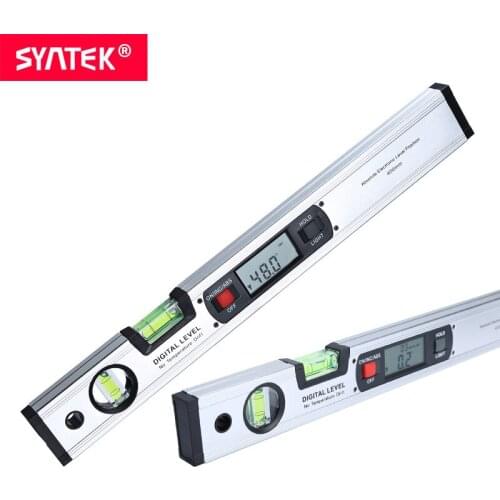 Syntek Digital Angle Finder Level 360 Degree Range Spirit Level Upright Inclinometer without Magnets Protractor Ruler CE SGS