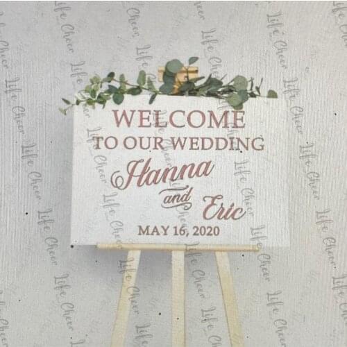Welcome To Our Wedding Vinyl StickerSign Vinyl Lettering Decal For Mirror Custom Personalized Names Wedding Decor Stickers