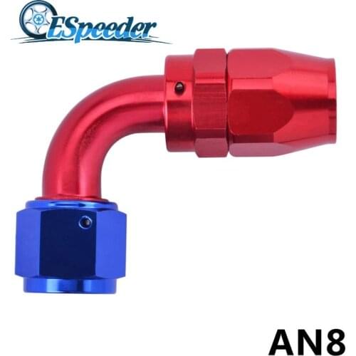 ESPEEDER AN8 Swivel Fitting Oil Fuel Hose End Reusable Oil Cooler Fitting 0 45 90 180 Degree Adapter Car Engine Accessories