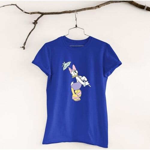 New T-shirts Disney Daisy Duck Summertime Print Harajuku Tops Casual Tee Short Sleeve Female T shirt Women 7 Colors Clothing