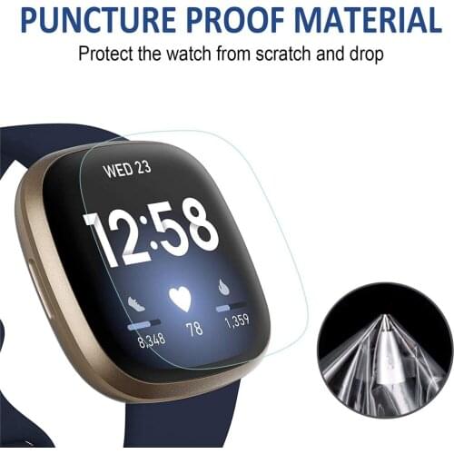 2pcs Hydrogel Clear Protective Film For Fitbit Versa 3 Versa3 Watch Screen Protector Guard Smart Bracelet Protection Accessories
