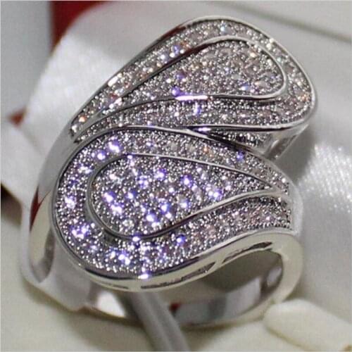 925 Sterling Silver Ring jewelry Unique Designed Women Deluxe Party AAAAA Quality Cubic Zircon Paved Setting Rings size 5-10