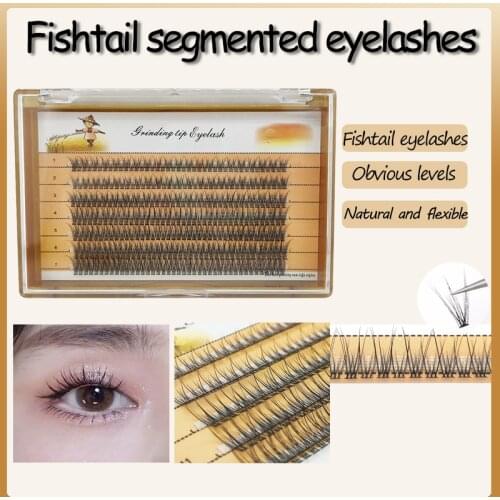 Circular magnetic Natural fishtail type false eyelashes C-degree dovetail grafting eyelashes thick eyelashes soft makeup tool
