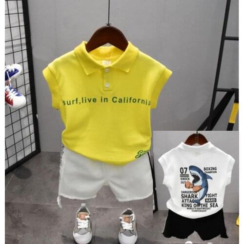 Summer kids clothes new style Toddler Kids Baby Boys T-Shirt + shorts Casual 2pcs Outfit Clothes Set for baby sets 2-6years