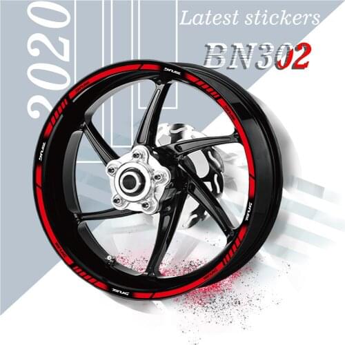 Motorcycle full coverage wheels stickers wheel tire moto stickers reflective waterproof rim decals for BENELI BN302 bn302 bn 302