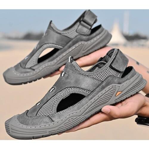 Men Shoes Summer Handmade Sandals Mesh Casual Shoes Breathable Casual Sneakers Outdoor Beach Shoes Roman Mens Sandals