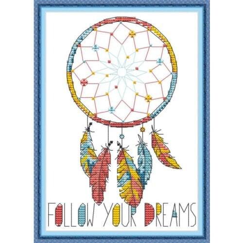 Dreamcatcher cross stitch kit Aida14CT white 11CT canvas printing Chinese needle and thread embroidery set DIY home decoration
