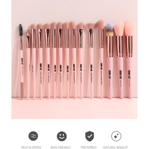 15 Pcs Makeup Brushes Set Powder Eye Shadow Foundation Blush Blending Cosmetic Make Up Brush Kit