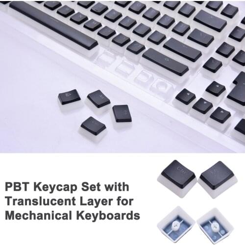 PBT Keycap Set With Translucent Layer For Mechanical Keyboards 104 Double Shot PBT Pudding Keycaps Keyset