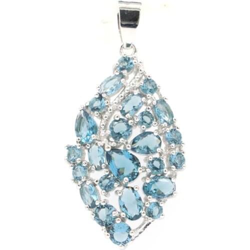 42x29mm SheCrown Luxury Big Heart 4.2g Created Orange Spessartine Garnet Tanzanite CZ For Ladies Daily Wear Silver Pendant