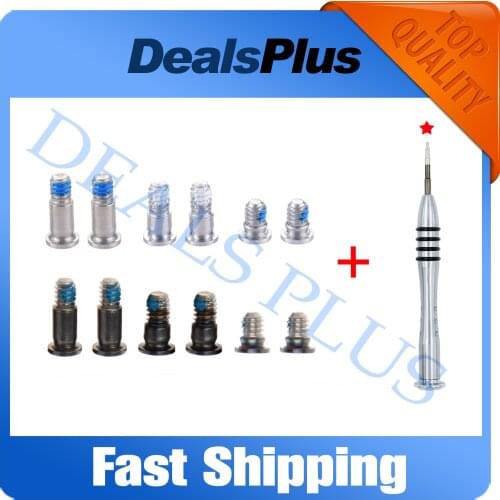 New 6PCS Silver Grey Gray Lower Bottom Case Screw +1 PCS Screwdriver For Macbook Pro 13.3" A1708