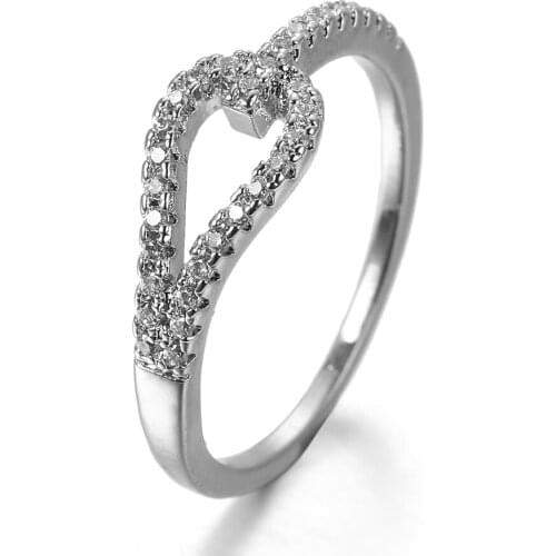 Hollow Out Cubic Zirconia Rings Women Rings Fashion Simple Irregular Banquet Wedding Ring Give Girlfriend Birthday Gift Jewelry