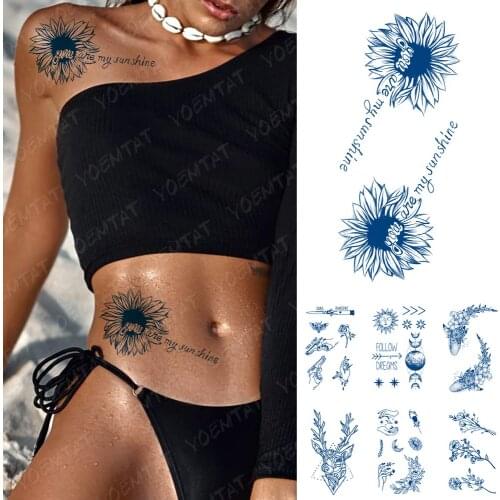 Juice Ink Water Transfer Temporary Tattoo Sticker Knife Gun Rose Flower Bee Blood Flash Tatoo Male Body Art Fake Tatto Women