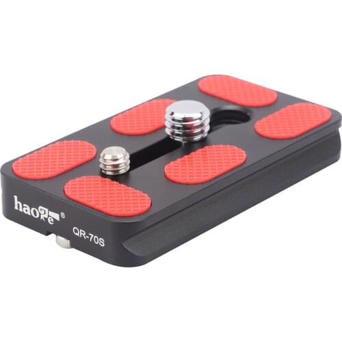 Haoge QR-70S Tripod Arca Plates 70mm Universal Arca Swiss Quick Release Plate for Tripod Ball Head with Hand-Adjustable Screw