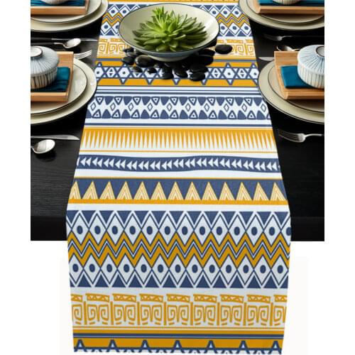 Home Table Runner Bohemian Pattern Stripes Cupboard Coffee Table Cover Cloth Birthday Party Dinner Table Decoration Base Cloth