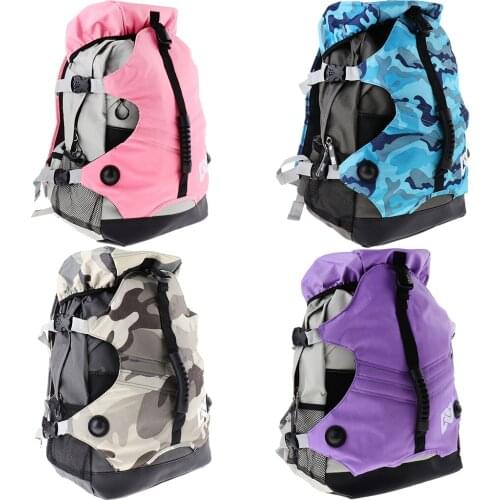 Professional Roller Skates Backpack Inline Skates Skating Shoes Boots Carry Bag Multi-pocket Ice Skates Carrier Container