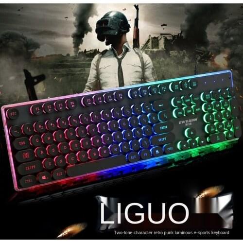 Wired Luminous Backlit Keypad , Waterproof Gaming Keyboar, Mechanical Axis,For Computer,Plug And Play, Game,Home, Office, Gamer