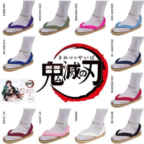 Demon Slayer Kimetsu No Yaiba Kamado Tanjirou Kamado Nezuko Agatsuma Zenitsu Cosplay Props Shoes Sandals Clogs Gift