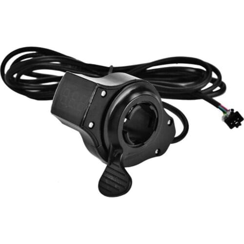 1 Set E-bike Handlebar Electric Scooter Accelerator Thumb with LCD Display Black Bicycle Grips Accessories