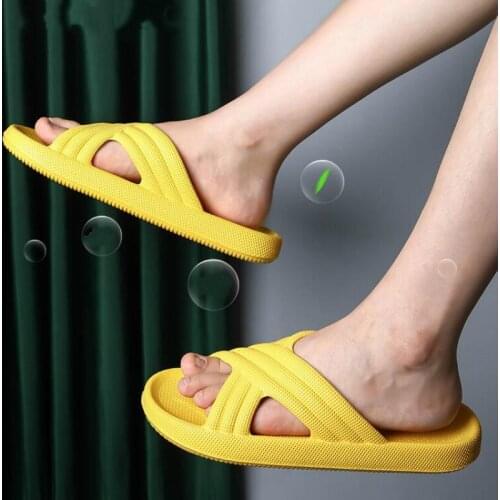 Girls Home Slippers 2021 Women Shoes Summer Indoor Bathroom Non-slip Flat with Waterproof Platform Thick Sole Ladies Slides