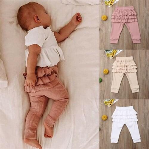 Casual Toddler Baby Bottoms Solid Ruffle Pants newborn Infant Boys Girls Cotton Harem Pants Trousers Autumn Spring Clothes