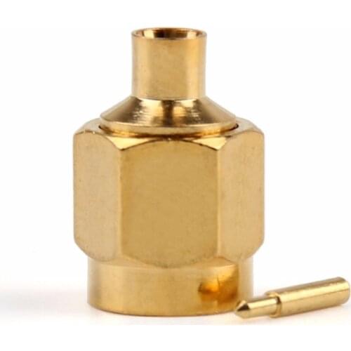 Areyourshop SMA Male Plug Solder RG402 0.141" Semi-rigid Cable Straight 10Pcs 50ohm Connector Gold plating