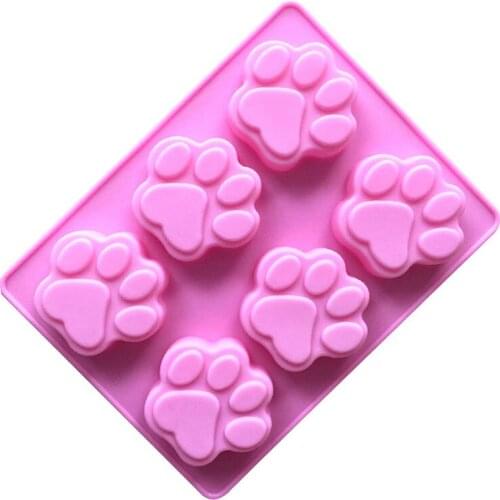 6 Cavity Cat Paw Bear Claw Silicone Cake Mold for Chocolate Bread Jelly Pudding Ice Cream Pastry Dessert Baking Decorating Tools