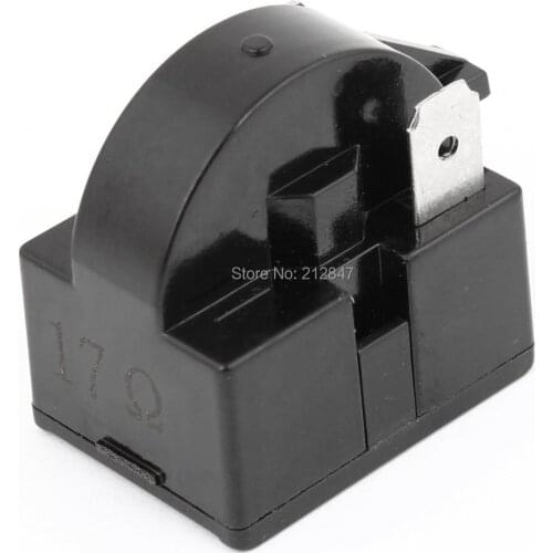 Home Refrigerator Parts 17 Ohm 2 Terminals PTC Starter Relay Black
