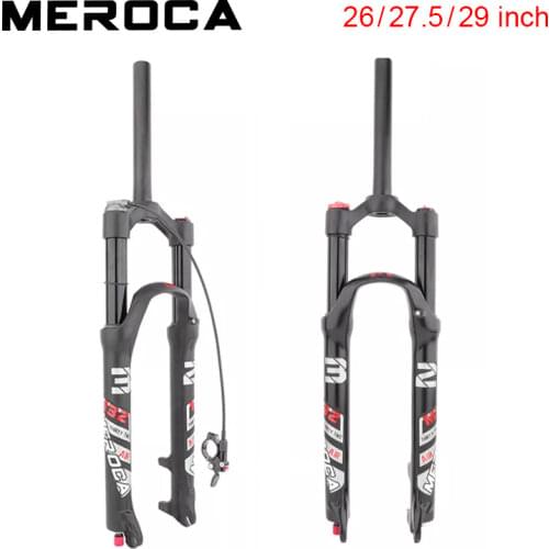 MEROCA Bicycle Fork 26/27.5/29 Inch Disc Brake Quick Release MTB Shock Absorber Oil and Gas Fork Bicycle Front Shock mtb fork