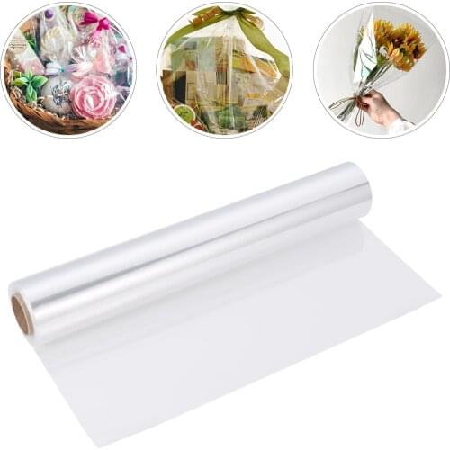 1 Roll 80x3000cm Waterproof Transparent Cellophane Wrap Wrapper Roll Basket Packing Film Bouquet for DIY Crafts Flower A30
