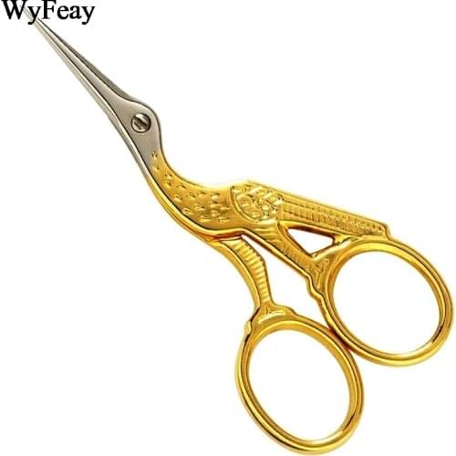 1Pcs/Lot Durable Stainless Steel Vintage Classic Embroidery Scissors Nail Art Stork Crane Bird Scissors Cutters Styling Tools