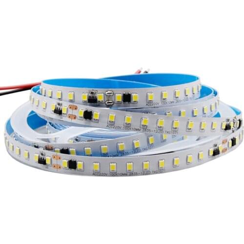 220V 2835 120LED 10mm Bright Cabinet Lamp Soft LED Flexible Strip Light
