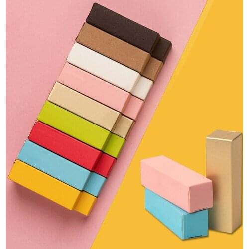 20Pcs/Set Lip Balm Packaging Kraft Paper Boxes Lipstick Wrapping Blank Paper For Small Craft Birthday Candle Perfume Bottle Box