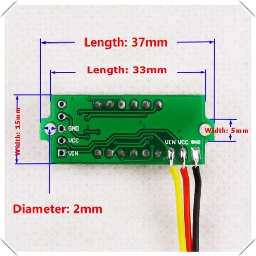 3 colors of each lot 4 Digit 0.36" Digital Voltmeter multimeter 0-33V Three wires Voltage Panel Meter LED [ 12 pieces / lot]