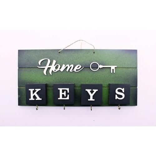 Deco Elite Home Wood Handmade Keychain, Robe Hook Dark Green