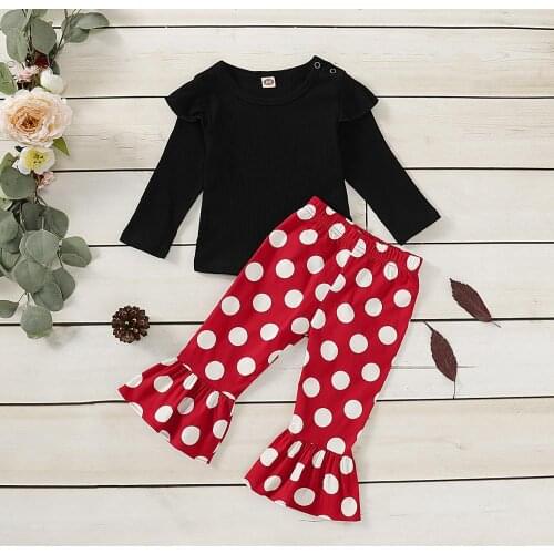 2PCS Toddler Baby Girls outfit Children fashion princess set long sleeve+pant kids outfit Autumn Spring new ruffle set ST19102