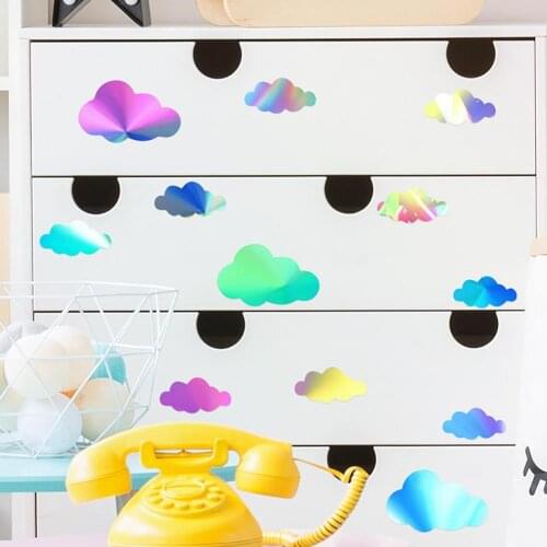 DIY PET Laser Window Wall Decal Self Adhesive Rainbow Reflective Refrigerator Sticker 3D Privacy Decor Glass Sticker for Home