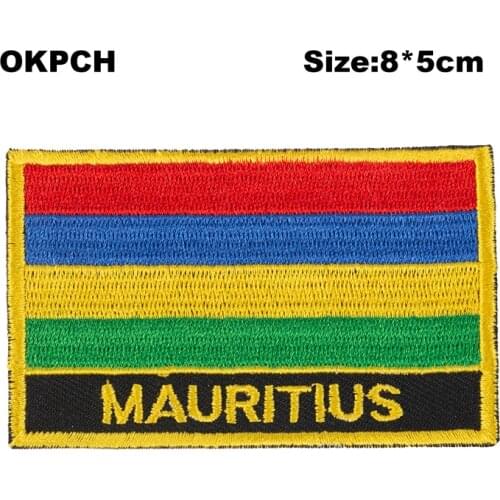 MAURITIUS Flag patcheswork fabric embroidery patch cutstom DIY stickers on clothing PT0119-R