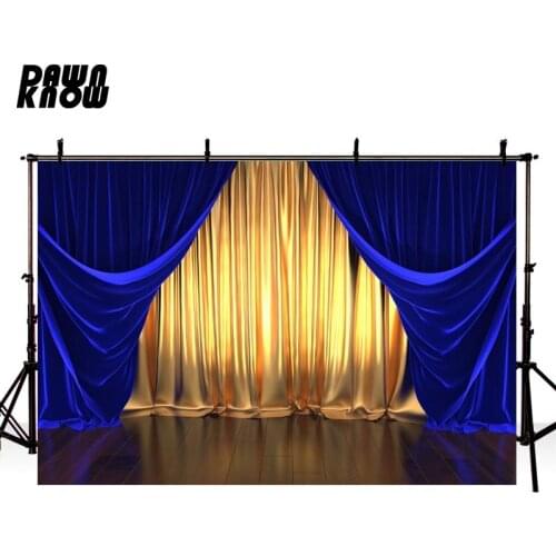 DAWNKNOW Blue Curtain Photography Background Backdrop For Photographers Personal Live Shoot Wedding Party Photo Studio lv2226