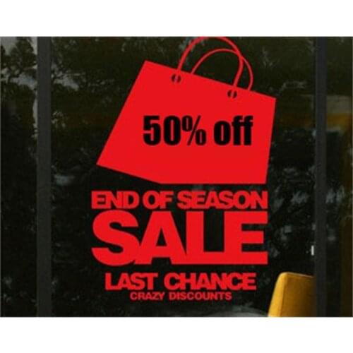 Custom Sale Discount Sign Sticker Store Window Sticker Pop Store Glass Door Banner Sign Sticker Poster Wall Decor Sticker