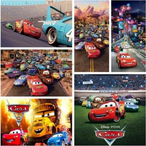 Disney Animated Diamond Painting Posters and Car Mcqueen Diamond Embroidery Full Mosaic Pictures for Room Home Decor Gift