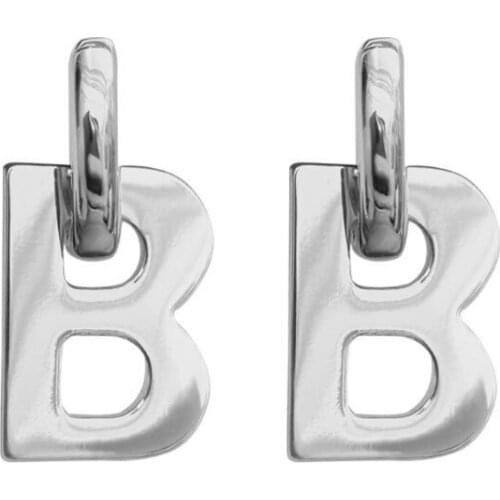 Cool Girls B Letter Pendant Detachable Hoop Earrings Minimalism Metal B Circle Drop Earrings Women Fashion Jewelry