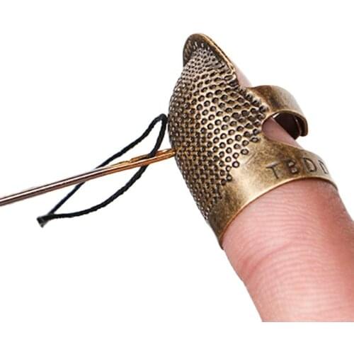 Thimble ring DIY sewing tools hand-skid embroidery ring retro pressure pin hoop finger set