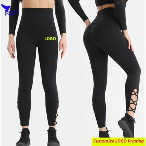 Custom LOGO Built In Pocket High Waist Yoga Tights Pants Women Elastic Running Leggings Quick Dry Gym Fitness Push Up Sportswear