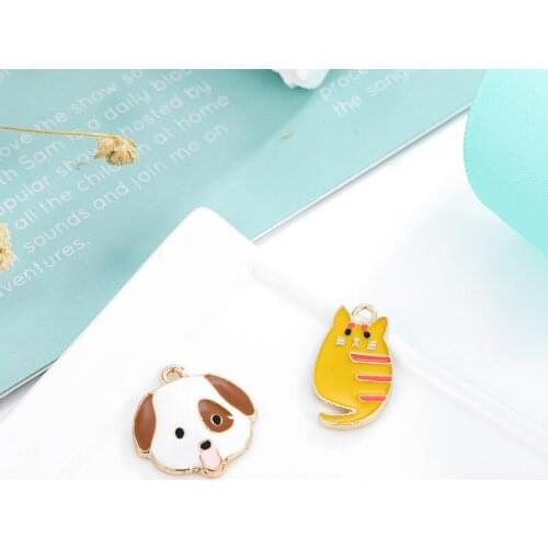 Mix 10pcs/pack DOG CAT Charms Accessories Enamel Pendants DIY Bracelets Necklace Earring KeyChain Jewelry Making
