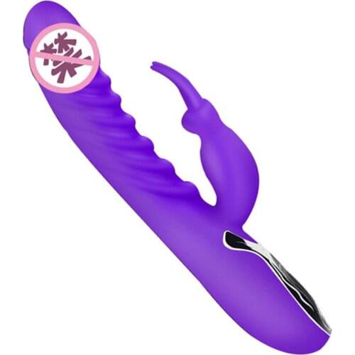 Heating LED Vibrators New 12 Speeds Magic Massager for Woman G Spot Vagina Toy Clitoris Powerful Rabbit Female Stimulators