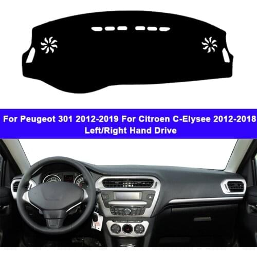 Car Inner Dashboard Cover For Peugeot 301 2012 - 2019 For Citroen C-Elysee 2012 - 2018 DashMat Carpet Sun-Shade Rug 2017 2016